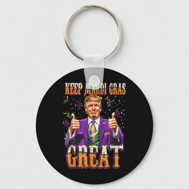 Mardi Gras Donald Trump Underbar igen Amerikansk F Nyckelring (Framsida)