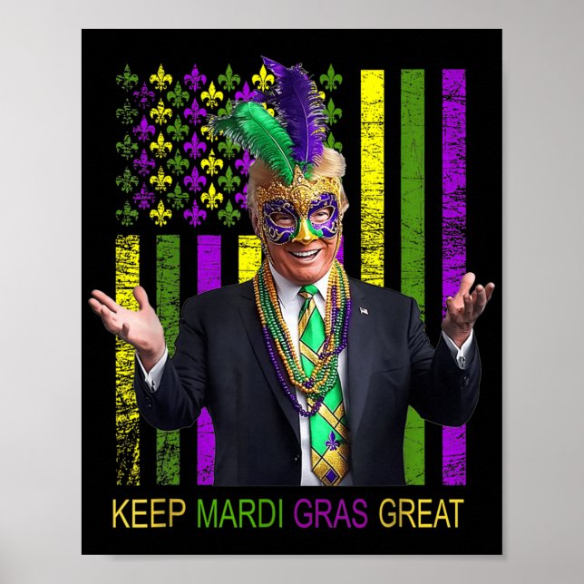 Mardi Gras Donald Trump Underbar igen Amerikansk F Poster (Framsidan)