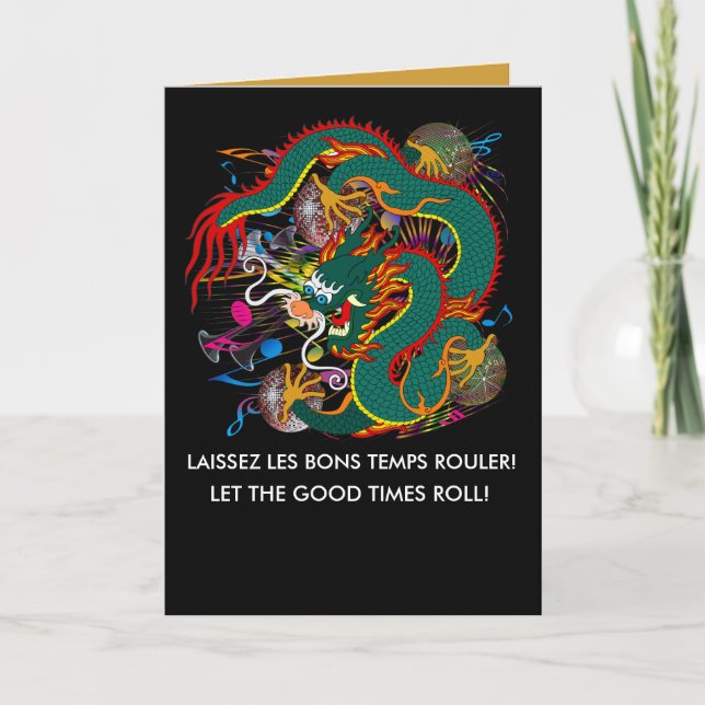 Mardi Gras Dragon V-2 Kort (Framsida)