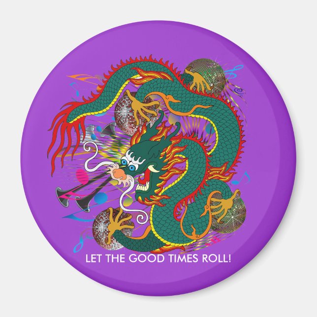 Mardi Gras Dragon V-2 Magnet (Framsidan)