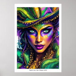 Mardi Gras Dramatic Poster Lägg till text Multi Sz