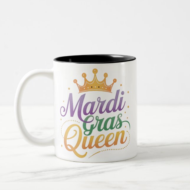 Mardi Gras-drottningparad Kostymfest  Två-Tonad Mugg (Vänster)