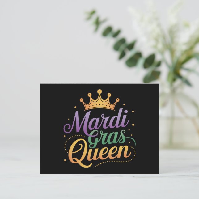 Mardi Gras-drottningparad kostymfest  Vykort (Stående Fram)