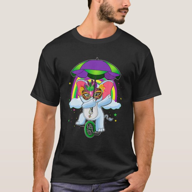 Mardi Gras Elephant Bead Dekoration Shenanigans Co T Shirt (Framsida)