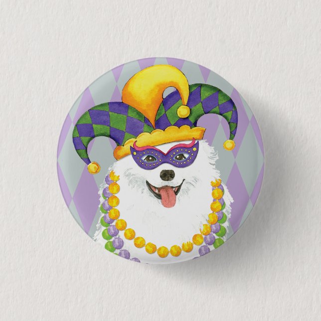 Mardi Gras Eskie Knapp (Framsida)