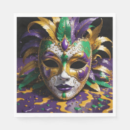Mardi Gras Face Mask Party Pappersservett