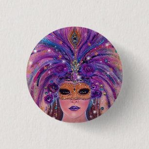 Mardi Gras fantasykvinna i maskopi av Renee Lavoie Knapp