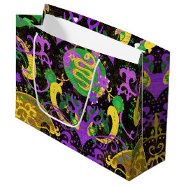 Mardi Gras Färg Damask Dragon, Butterfly, Snake