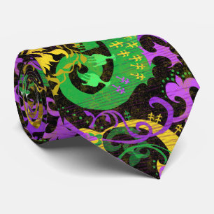 Mardi Gras Färg Damask Dragon, Butterfly, Snake Slips