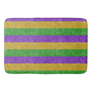 Mardi Gras Färg Glitter Rand Bling Badrumsmatta