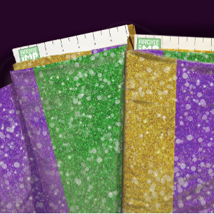 Mardi Gras Färg Glitter Rand Bling Tyg