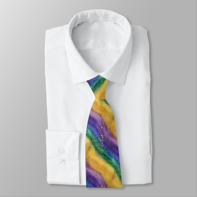 Mardi Gras-färg Mönster  Slips (Bunden)