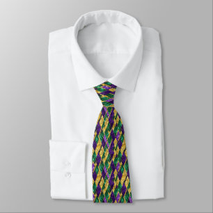 Mardi Gras-färg Mönster Slips