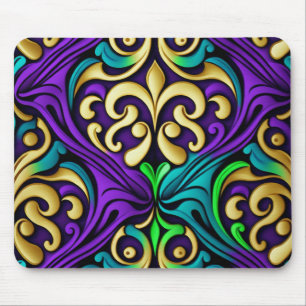 MARDI GRAS FÄRGAD FLEUR DI LIS MÖNSTER MUSMATTA