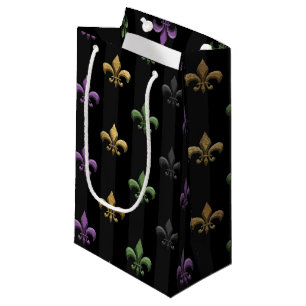 Mardi Gras Färgglad Fleur De Lis Mörk Vertikal
