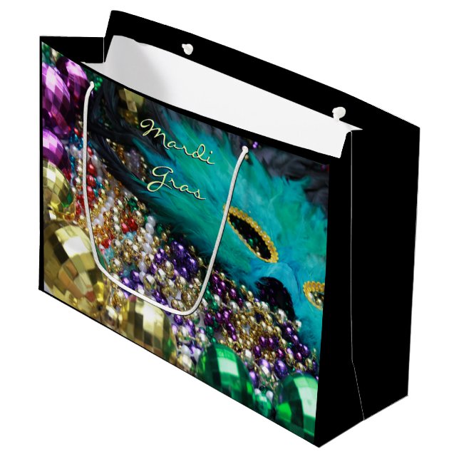 Mardi Gras Feather Mask Party favor Gift Bags (Framsidan Vinklad)