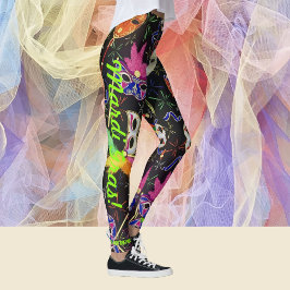 Mardi Gras Feather Masks Women's Leggings Byxor