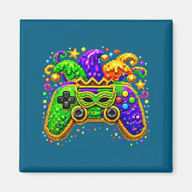 Mardi Gras-fest guldpärlor design Magnet (Framsidan)
