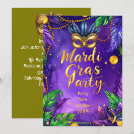 Mardi Gras-fest – Låt de goda tiderna rulla Inbjudningar