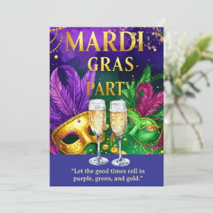 Mardi Gras-fest – Låt de goda tiderna rulla Inbjudningar