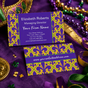 Mardi Gras-fest New Orleans Fleur de Lis Visitkort