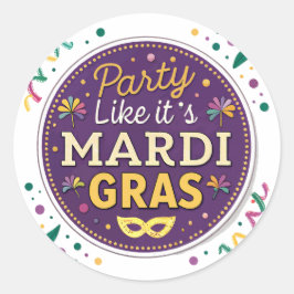 Mardi Gras-fest Runt Klistermärke