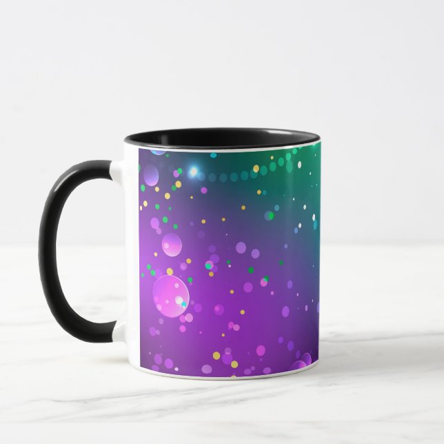 Mardi Gras Festiv Lila Bakgrund Mugg (Vänster)
