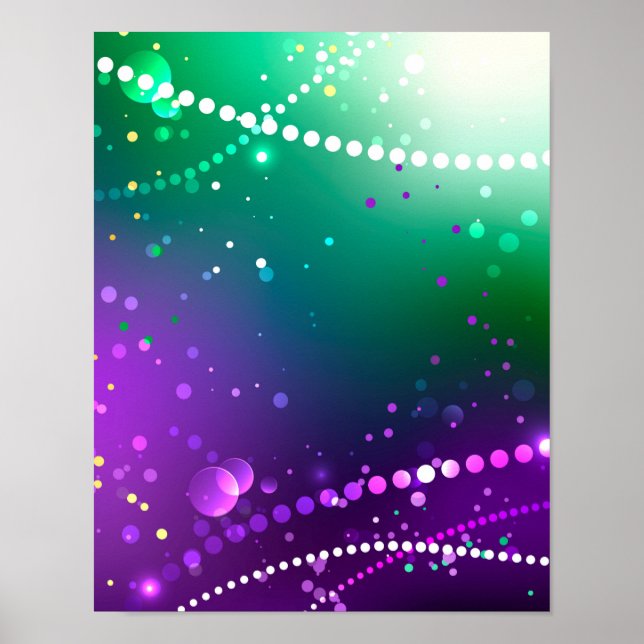 Mardi Gras Festiv Lila Bakgrund Poster (Framsidan)