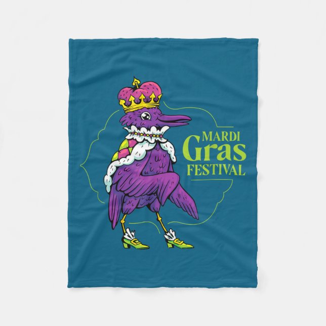 Mardi Gras-festival Krona Raven Crow Mardi Gr  Fleecefilt (Framsidan)
