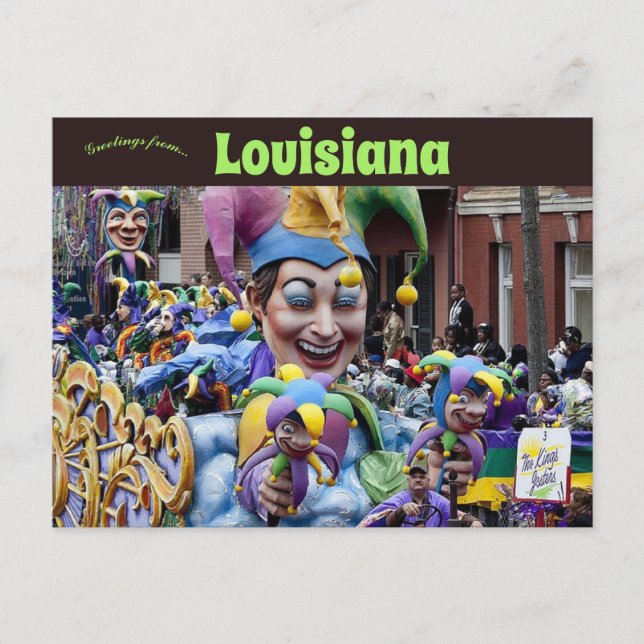 Mardi Gras Festival New Orleans Louisiana Vykort (Framsida)