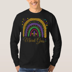 Mardi Gras Festival Rainbow Lila Grönt Gult Ca T Shirt