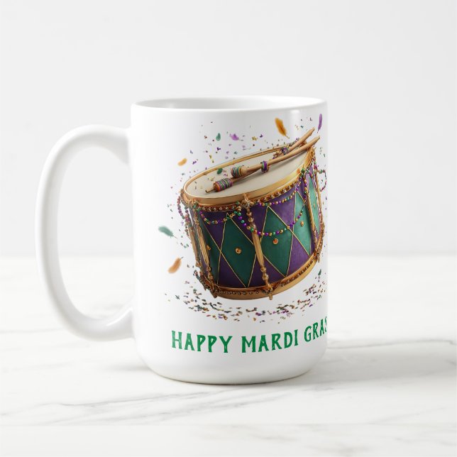 Mardi Gras Festive Drum Kaffemugg (Vänster)