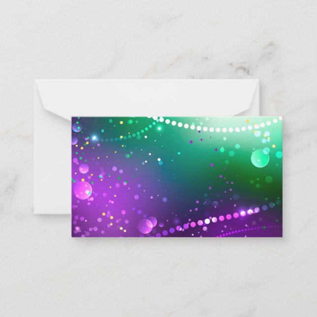 Mardi Gras Festive Lila Background Anteckningskort (Framsida)