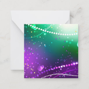 Mardi Gras Festive Lila Background Anteckningskort