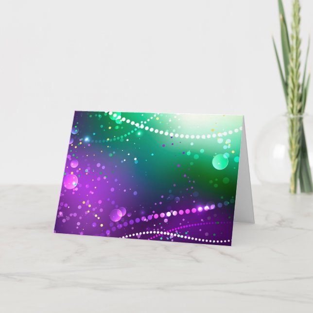 Mardi Gras Festive Lila Background Anteckningskort (Framsida)