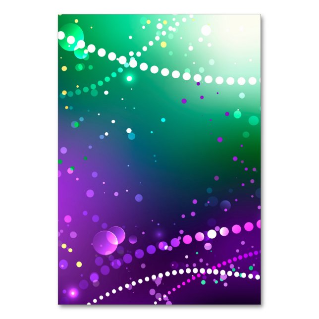 Mardi Gras Festive Lila Background Bordsnummer (Framsidan)