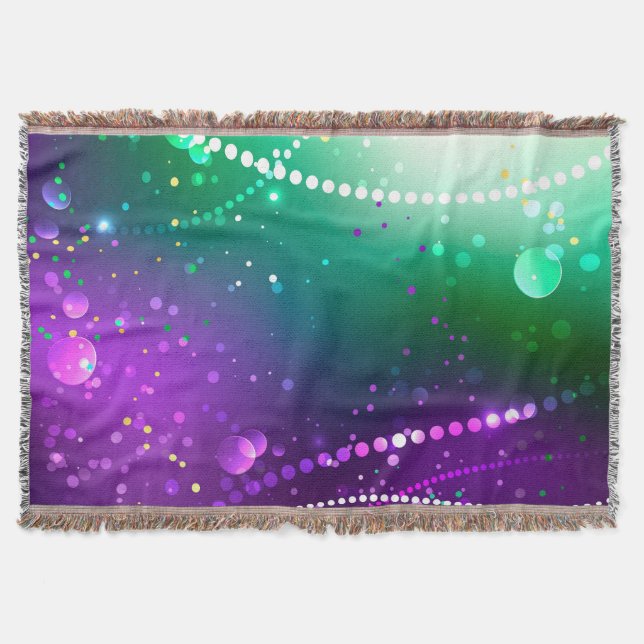 Mardi Gras Festive Lila Background Filt (Framsidan)