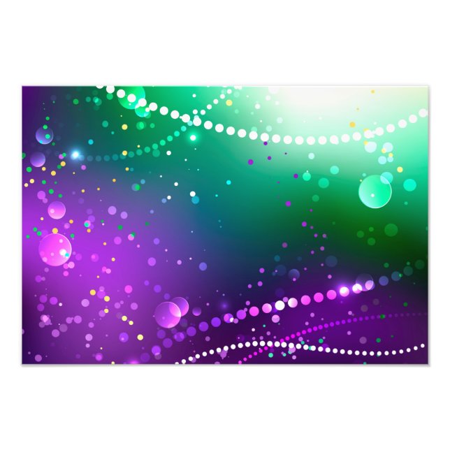 Mardi Gras Festive Lila Background Fototryck (Framsidan)