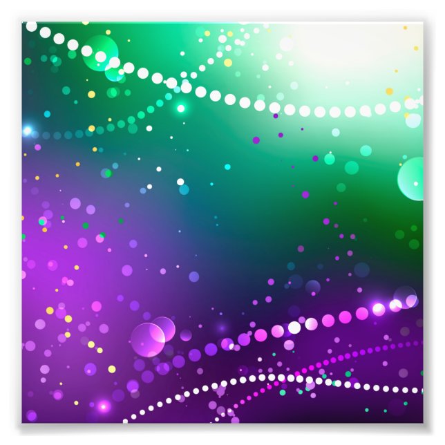 Mardi Gras Festive Lila Background Fototryck (Framsidan)