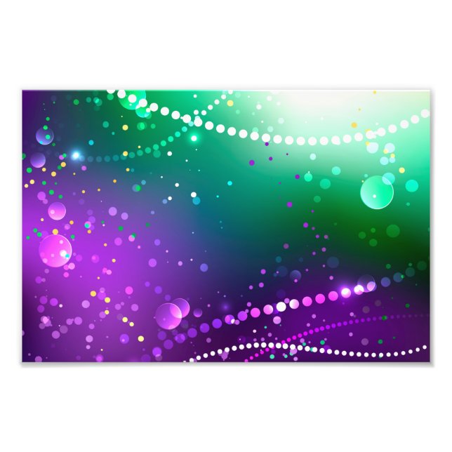 Mardi Gras Festive Lila Background Fototryck (Framsidan)