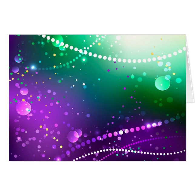 Mardi Gras Festive Lila Background Hälsningskort (Framsidan Horizontal)