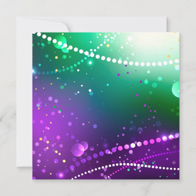 Mardi Gras Festive Lila Background Inbjudningar (Framsida)