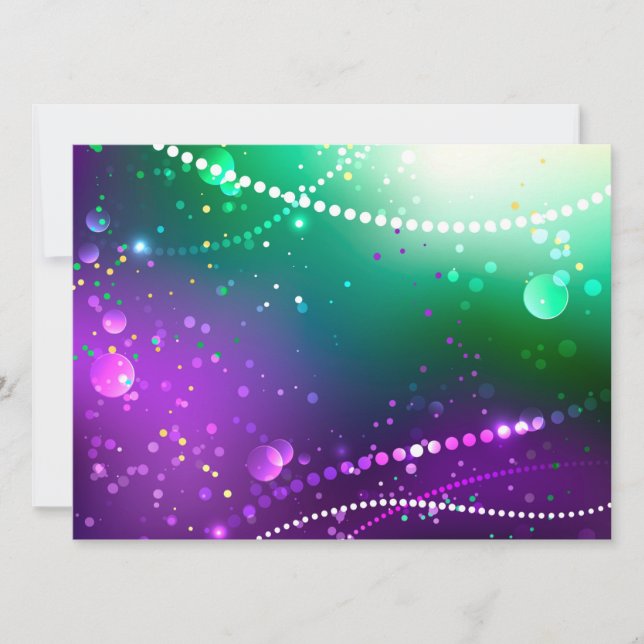 Mardi Gras Festive Lila Background Inbjudningar (Framsida)