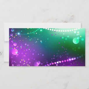 Mardi Gras Festive Lila Background Julkort