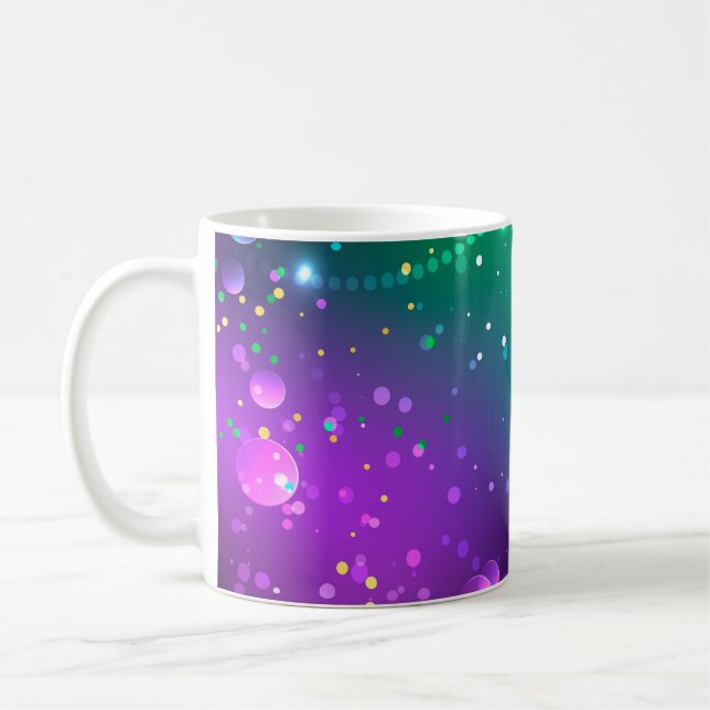 Mardi Gras Festive Lila Background Kaffemugg (Vänster)
