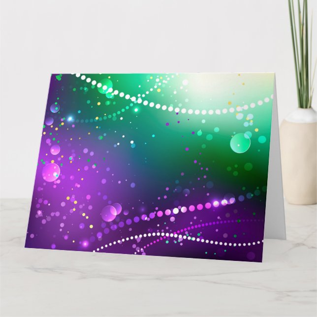 Mardi Gras Festive Lila Background Kort (Framsida)