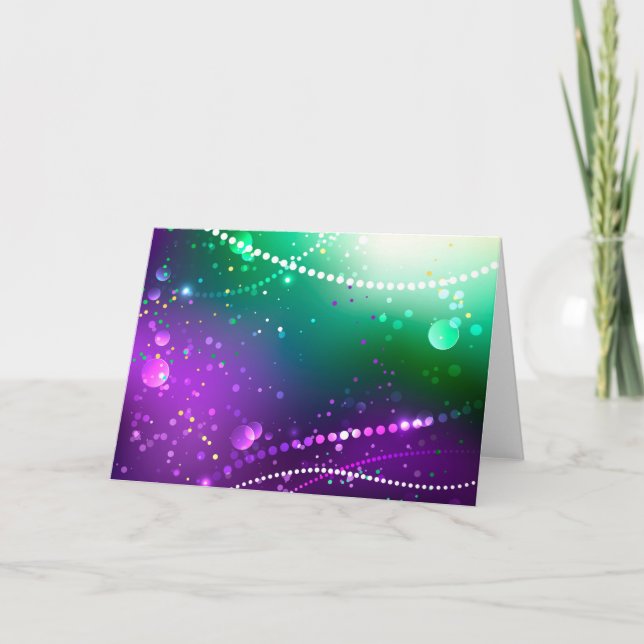 Mardi Gras Festive Lila Background Kort (Framsida)