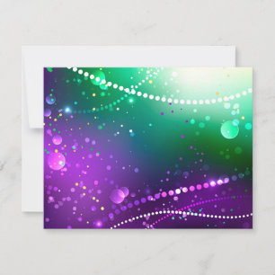 Mardi Gras Festive Lila Background Kort