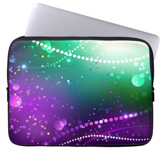 Mardi Gras Festive Lila Background Laptop Fodral (Framsidan)