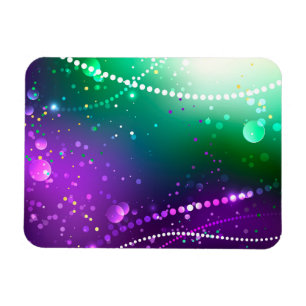 Mardi Gras Festive Lila Background Magnet